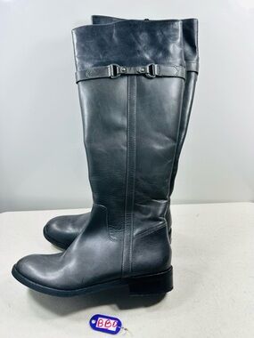 Clarks Pita Topeka Black/Charcoal Leather Riding Boots Women's Size 6,5